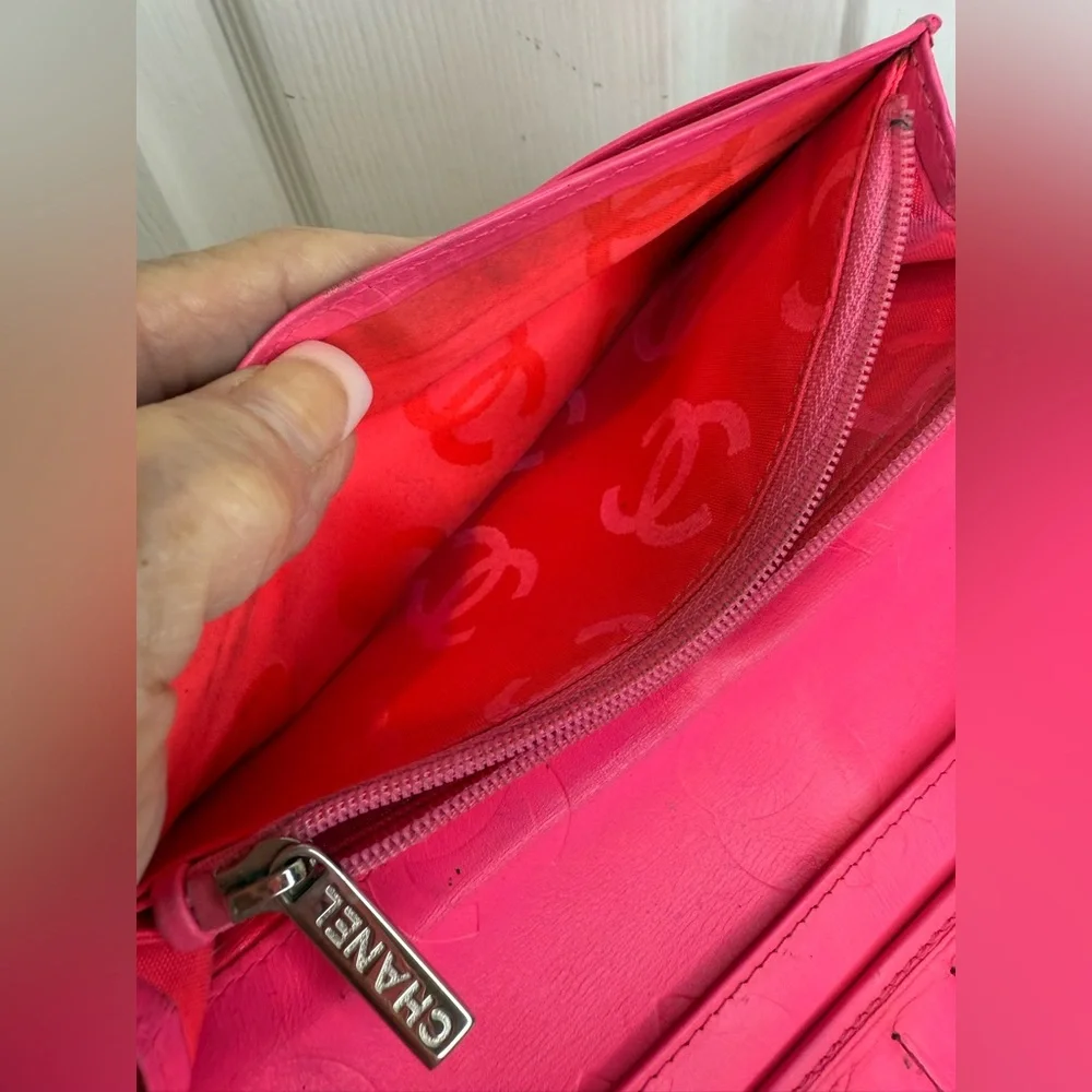 ❤️CHANEL LIGNE CAMBON BI-FOLD WALLET QUILTED BLACK LAMBSKIN - Picture 11 of 16